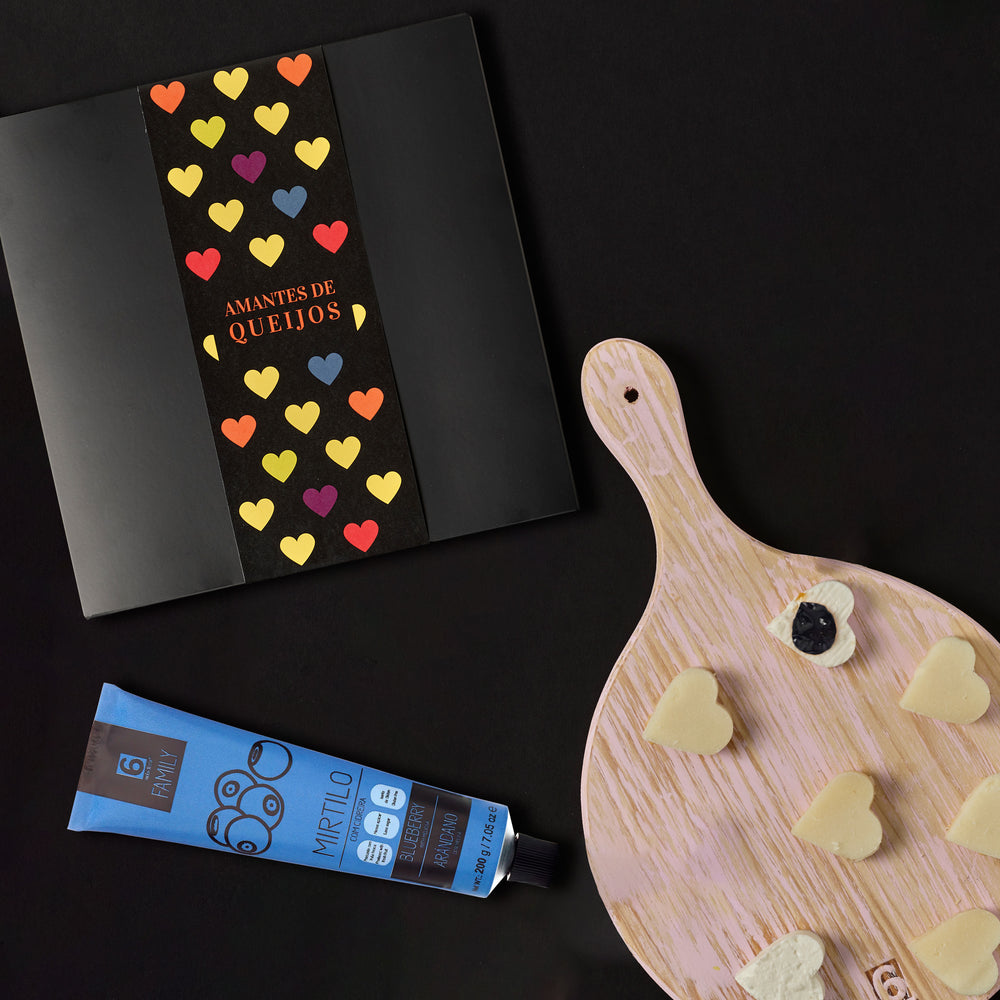 Box Gastronómica n.º 3 - AMANTES DE QUEIJOS - Queijo de Cabra + Doce Mirtilo Dia dos Namorados | Box Amantes de Queijos: Queijo + Doce de Mirtilo