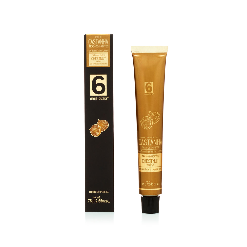 
                  
                    Creme de Castanhas de Trás-on-Montes com baunilha e vinho licoroso em bisnaga meia.dúzia®
                  
                