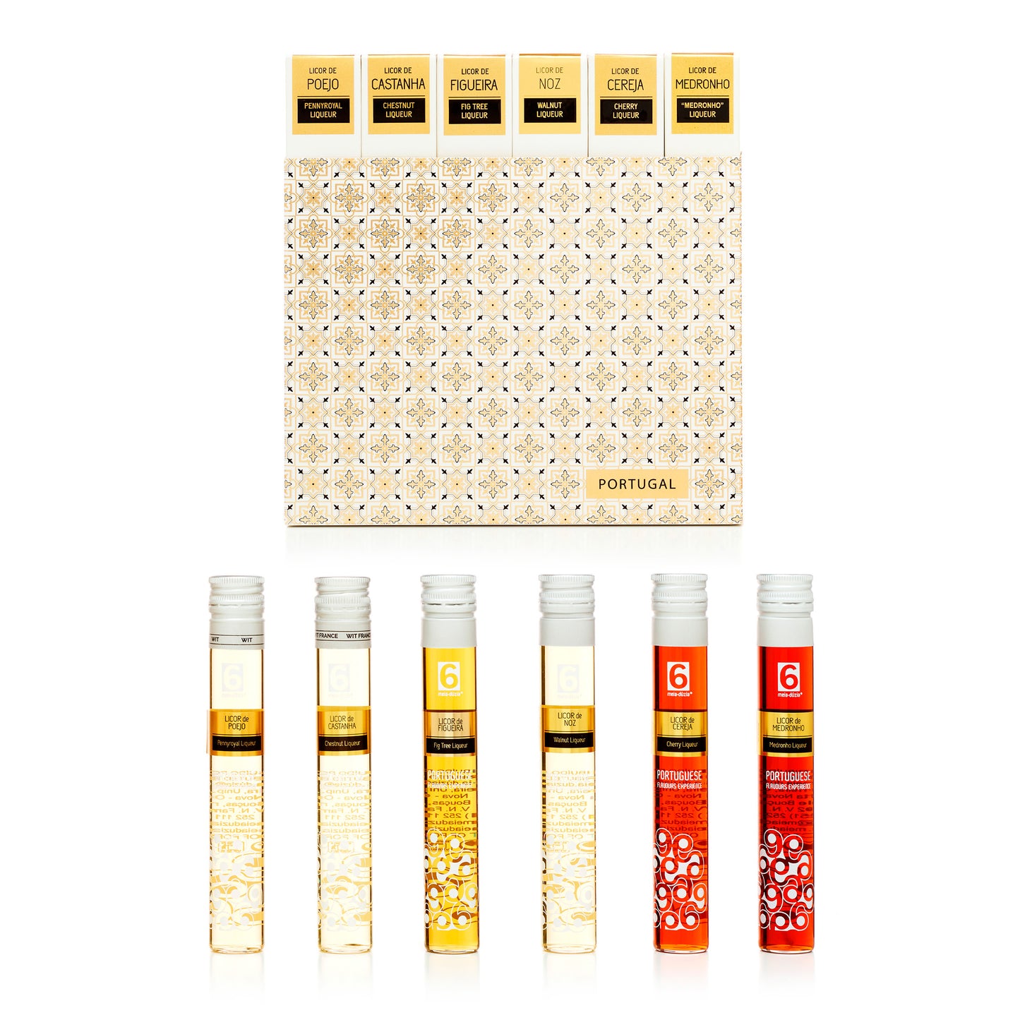 PACK 6 Licores Artesanais | Prenda de Aniversário para Amantes de Cocktails, meia.dúzia® Sabores de Portugal, prendas de aniversário gourmet