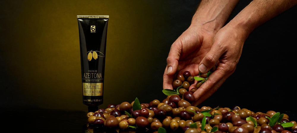 Pasta de azeitona Negrinha do Douro em bisnaga, tamanho familiar, meia.dúzia
