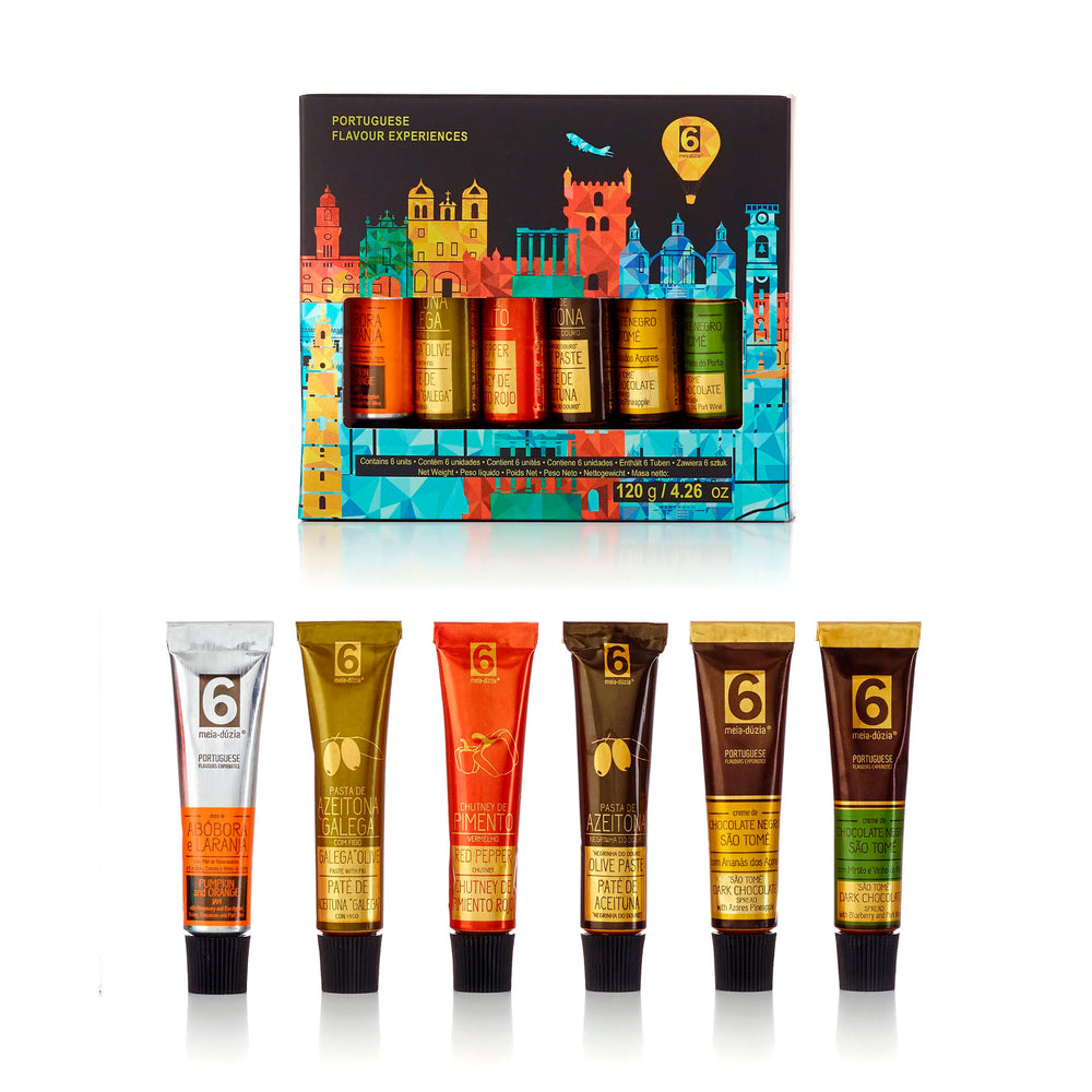 Travel Kit 6 Sabores (Doces, Chocolates, Pastas) - Monumentos Portugueses - Gift de Portugal meia.dúzia®