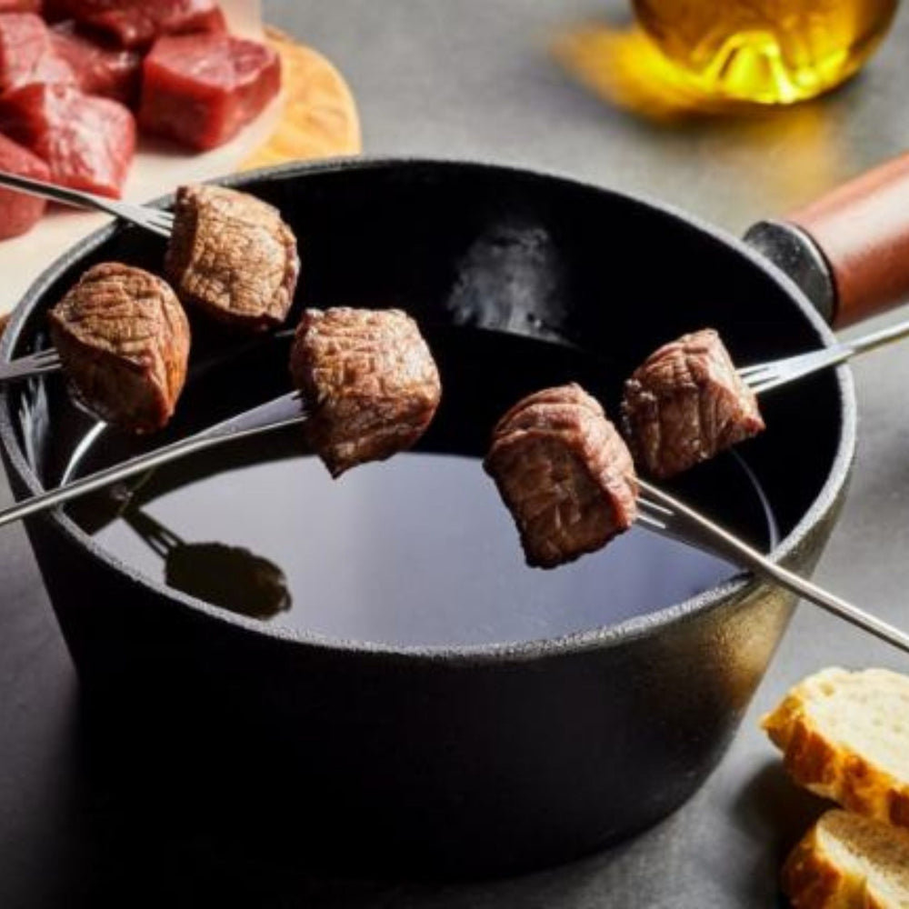 Fondue de carnes com creme de chocolate negro são tomé com frutas portuguesas , parte do PACK 3 Cremes de Chocolate - Obrigado Mãe | Presente Dia da Mãe - meia.dúzia®